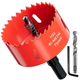 GARHWAL Bi-Metal Hole Saws - 75mm Wood Cutter, Metal Hole Saw, Circular Cutter for Walls, Core Drill Bit - Fast Cutting with Long-Lasting Blades for Plumbing, Conduits, Kitchens, Bathrooms, and More