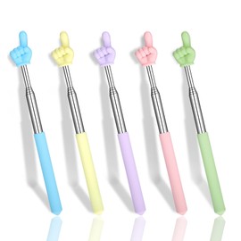 ValueBargain 5 Pcs Finger Pointer Stick, Stainless Steel Pointer Finger with Non-slip Handle for Kids Reading (8.5-27.4 Inch, 5 Colors)