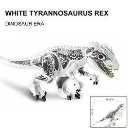 ZEMI 2PCS Indominus T Rex Blocks Toys,Large Dinosaur Figure,Realistic Dinosaur Toy Figures,Gift for Adults and Children（White Tyrannosaurus + Rex Tyrannosaurus）