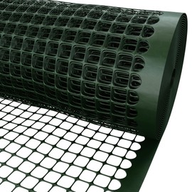 3/4" Square Mesh Plastic Fence Roll (40" x 25' - Green) - Unobtrusive 40 Inch High Temporary Garden Fencing Netting to Protect Plants, Patio, Porch, Yards and Outdoor Spaces from Deer & Animals