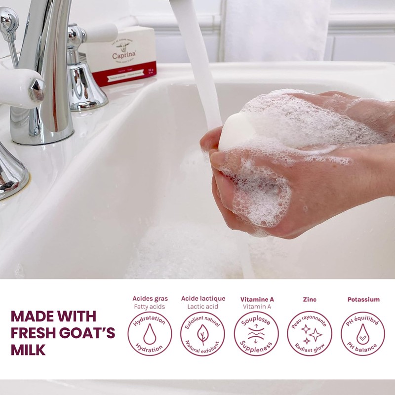 Caprina Fresh Goat Milk Soap Bar, ORIGINAL, 3.17 oz Each