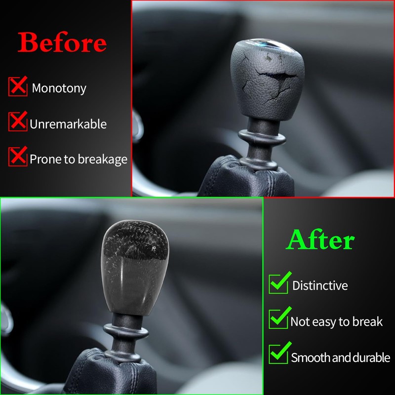 BLAKAYA Carbon Fiber Shift Knob Universal for Manual Cars 5