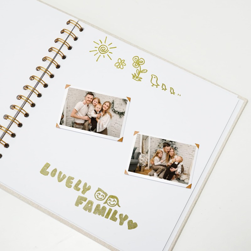 Hiwhy 10x10 Inch Scrapbook DIY Photo Album Linen Cover Hardcover