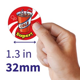225 Scented Cola Well Done Super Great Motivational School Praise Teachers Reward Stickers 37mm Primary Teaching Services