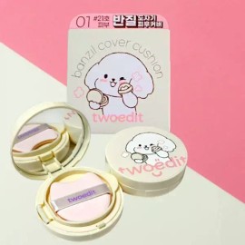 Two-edit 투에딧 반질 커버 쿠션 X세숑 21호 라이트 x 2개 Two Edit Glowing Cover Cushion X Session No. 21 Light x 2 pcs [Shiny Cover Cushion No. 21 Light x 2 pieces]