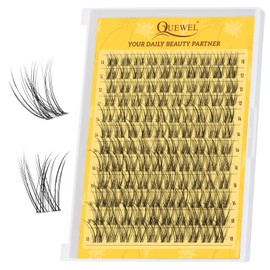 QUEWEL Lash Clusters, 120 PCS Natural DIY Lash Extensions Mix 10-18mm Thin Band Eyelash Clusters For DIY Natural Lash Clusters(FD-QU40-B)
