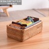 amololo Handmade Rectangle Wicker Fruit Box Rattan Tray Magazine Organizer