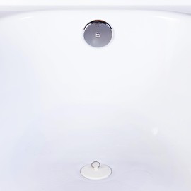 Plumb Pak PP22004 Stopper with Plated Ring, for Use with All Laundry and Bath Tubs with 1-1/2 to 2 in Drains , White