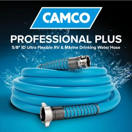 Camco Camco EVOFlex 4-Ft RV Drinking Water Hose - Features Extra Flexible Design w/Stainless Steel Strain Relief Ends - Lead-Free, BPA-Free and Phthalate-Free - 5/8 ID (22590)