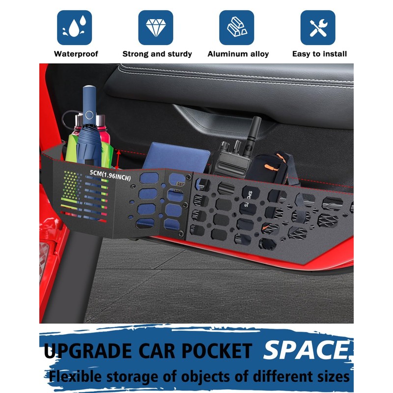 Metal Front Door Storage Box for Jeep Wrangler JL JLU