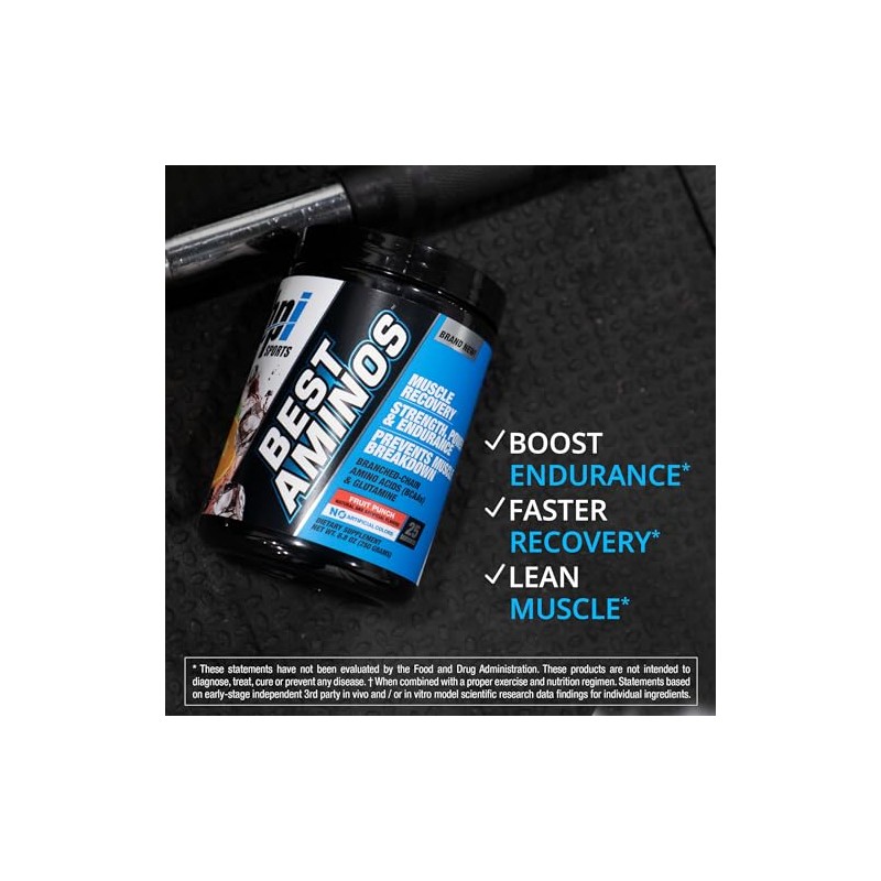 BPI Sports Best Aminos BCAA and Glutamine Supplement, Fruit Punch,