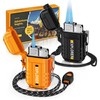 Lafagiet 2 Pack of Torch Lighter, Single & Dual Jet