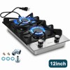 Eascookchef 12in Kitchen Gas Cooktop 2 burners NG/LPG Stainless Steel