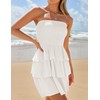ZESICA Women's Summer Strapless Smocked Tube Dress 2025 Off Shoulder