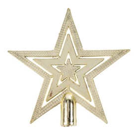 Robelli 20cm Embossed Star Christmas Tree Topper Decoration Ornament (Gold)