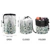 Poceacles Daisy Eucalyptus Leaf Drawstring Cosmetic Bag for Women, Foldable