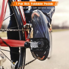 Bicycle Folding Pedals Bicycle Pedals Foldable 1 Pair Bicycle Folding Pedals Folding Bike Bicycle Accessories with Reflectors for Road Bike Mountain Bike Road Bike