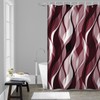 Ruelvth Burgundy Shower Curtain, Modern Abstract Ombre Burgundy Striped Shower