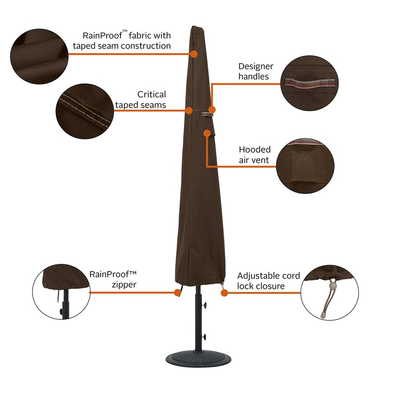 Classic Accessories 55-723-046601-RT Madrona Rainproof 11 Foot Patio Umbrella Cover,