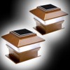 Solar Powered Plastic Copper Square Deck Fence Mount LED Light