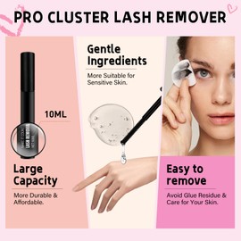 Lash Remover For Lash Extensions 10ml Eyelash Extension Remover Lash Extension Remover ，Easy Removal Of Cluster Lashes,Non-Irritating Gentle Soothing Self-Use Oil