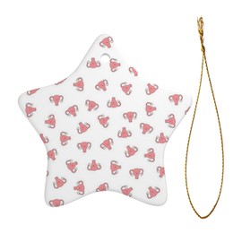 MJZKLNA Happy Crazy Uterus White Christmas Ornaments Ceramics Hanging Christmas Tree Ornaments Porcelain Pendants for Xmas Family Party Holiday Decorative