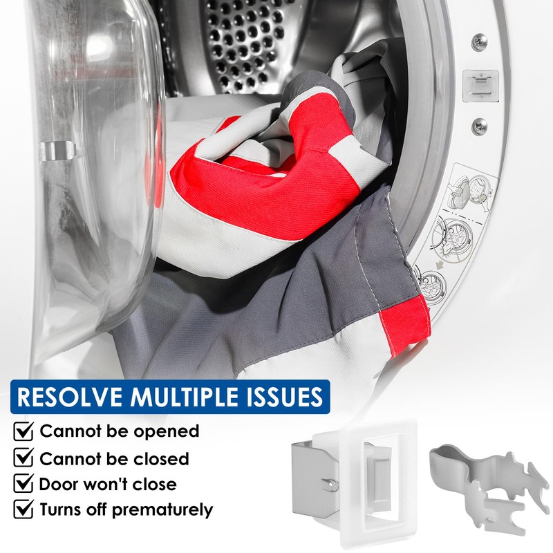 2 Pcs Dryer Door Latch Replacement Kit, Metal Strike with