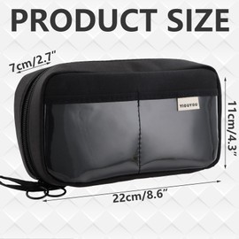 FESSOSKO Pencil Case Large Capacity Pencil Cases Big Storage Pen Pouch Holder Stationery Organizer for Boys Girls Teens Students School Supplies, Black