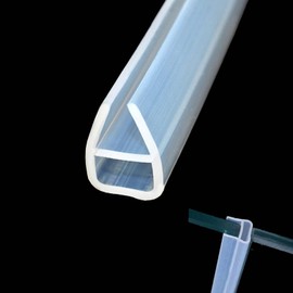 ACESOME Shower Screen Seal Strip, 2m Shower Door Seal Strip for Glass Bath Shower Screen Door Seal Strip, U-Type, Shower Seal can Seal 3-7mm Gaps, Suitable for 10mm Thick Glass