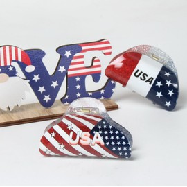 Cuizhiyu 2PK 4th of July Hair Clips for Women 3.1inch Medium American Flag Claw Clips for Girls Acrylic Patriotic Hair Clip Independence Day Hair Accessories