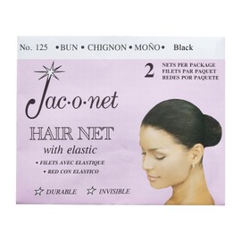 Jac-O-Net Tiny Mesh Hair Net - Chignon Bun Size, Black, 2 Nets Per Pack [1 Pack]