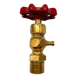 Conbraco 26-304-28 1/2" Polished Brass Hand Wheel Try Cock (Aluminum)