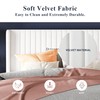 Allewie Full Size Velvet Bed Frame/Vertical Channel Tufted Wingback Headboard/Upholstered