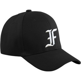 MFAZ Morefaz Ltd Casual Cotton Baseball Cap A-Z GOTHIC Letter Alphabet Embroidered UK hat caps adjustable strap Snap back (F)