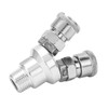 2 Way Connector G1/2 Thread Quick Coupler Carbon Steel Chrome