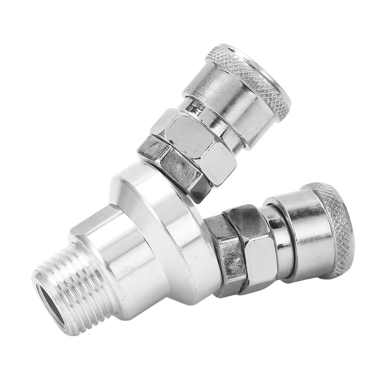 2 Way Connector G1/2 Thread Quick Coupler Carbon Steel Chrome