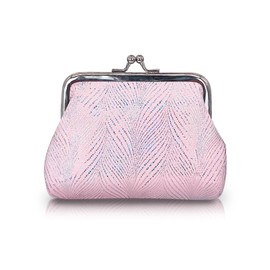 AdiStylinno Coin Purse Women, Cute Shiny Small Coin Pouch with Kiss Look, Portable Mini Coin Wallet Ladies Change Purse for Cards, Coin, Change, Keys (Pink)