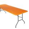 Fun Express Rectangle Fitted Plastic Tablecloth Orange, 6 Ft