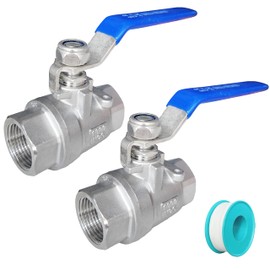 2 Pack Full Port Ball Valve 3/4 NPT 304 Stainless Steel 2 - chip ball valve Female Heavy Duty WOG1000 for Water，Oil，Gas with Locking Devic (3/4", 2)