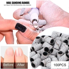 Banda de Lijado, 100 Bandas de Lijado para Decoración de Uñas Anillos de Lijado de Manicura Profesionales Herramientas de Salón de Uñas Lija de Amoladora Opcional Juego de Piezas Bandas(240#)