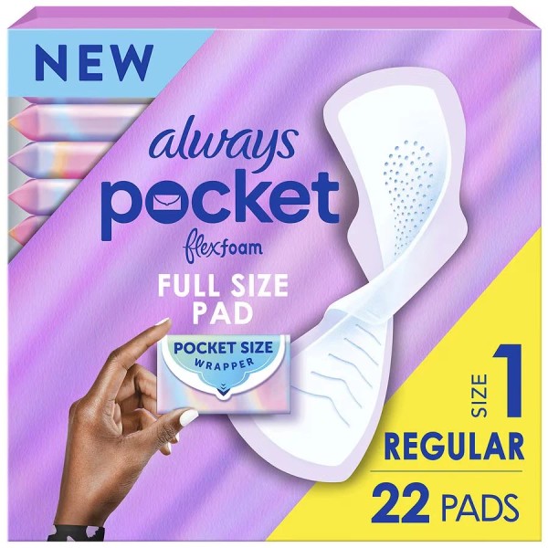 Always Pocket Pads with FlexFoam, with Wings No Scent, Size