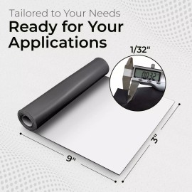 Exactly Rubber Black Silicone Rubber Sheet 60A 1/32 x 3 x 9" Gasket Material with Adhesive PSA