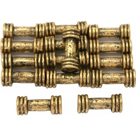 15g Bali Tube Beads Antique Gold Plated 12mm Approx 15