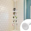 Corner Shower Caddy Tension Pole, Rustproof Bathtub Storage Organizer with