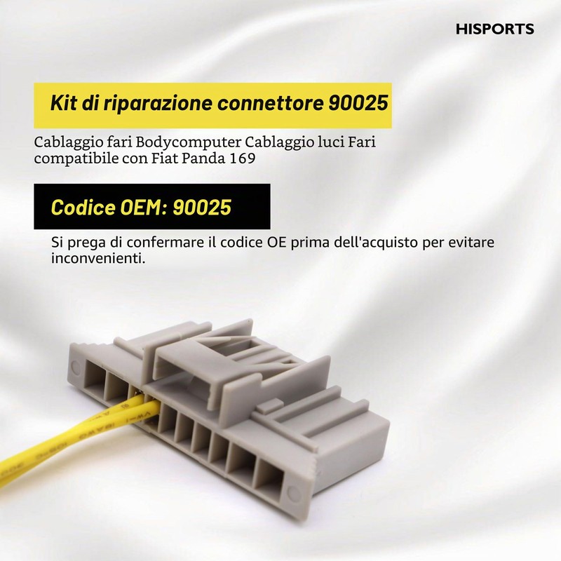HISports Kit di riparazione connettore 90 025, cablaggio faro Bodycomputer