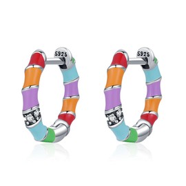 KEQ 925 Sterling Silver Huggie Hoop Earrings for Women Teens-Tiny Small Cartilage Hoop Earring 925 Sterling Silver Small Hoop, 0.59in, Sterling Silver, Zircon