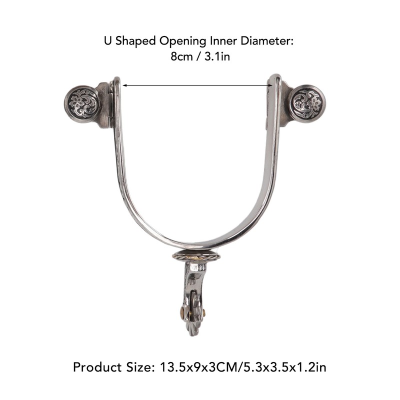 One Pair Boot Spurs Stainless Steel Vintage Leaf Patterned Western