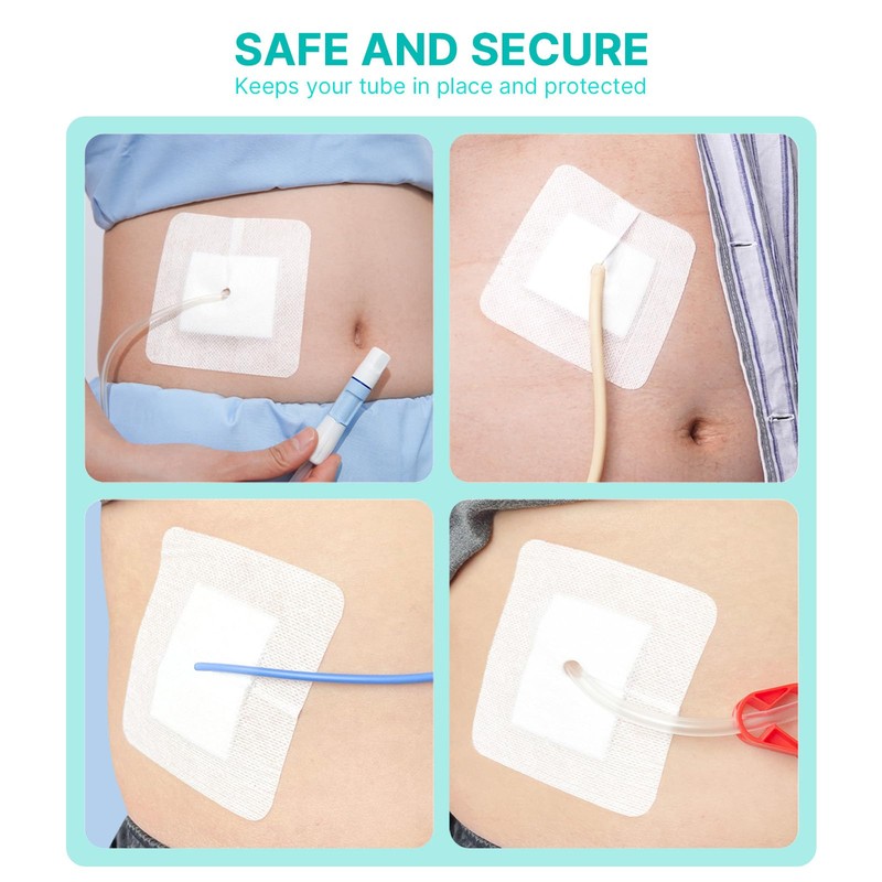Split Drain Adhesive Bandages 4" x 4" Pre-Cut for Feeding