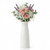 Unbreakable Vase for Flowers, Ceramic-Look Plastic Decorative Vase, Minimalist Style