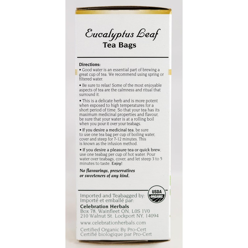 Celebration Herbals Organic Eucalyptus Leaf Tea Caffeine Free -- 24
